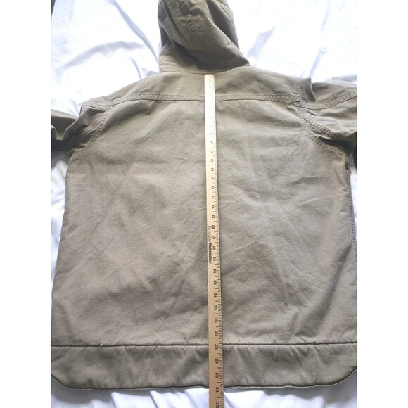 Patagonia Aztec Fleece Lined Khaki Tan Canvas Jacket Men 2XL Workwear Hoodie - Picture 13 of 16